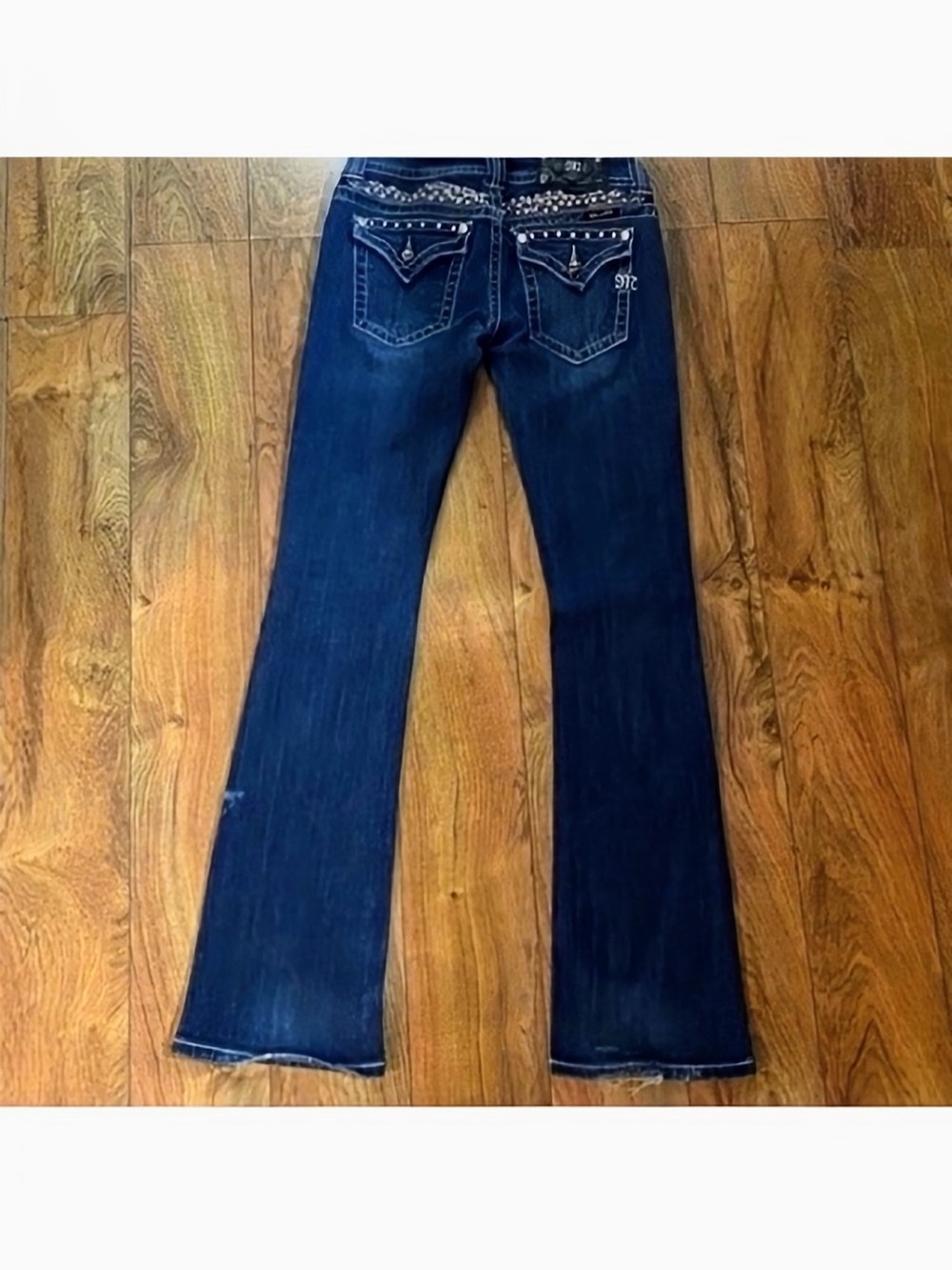 Gorgeous Y2K Miss Me Boot Jeans with Embellished Pockets & Trim 34” Inseam
